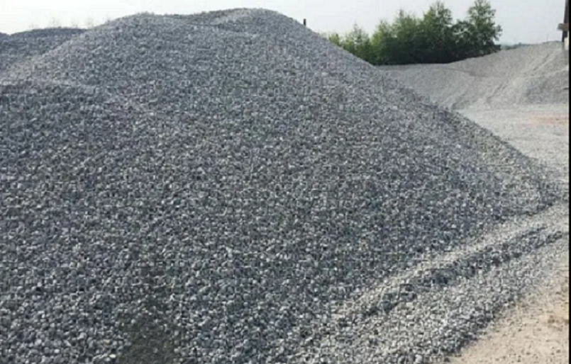 Pile of crushed stone aggregate (gitti) used for construction